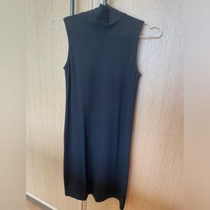 Black turtle neck sleeveless dress